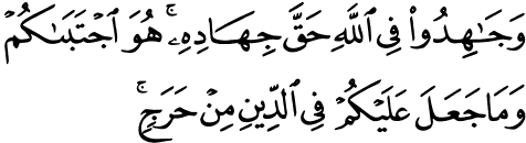 And STRIVE (JAHIDU) for Allah