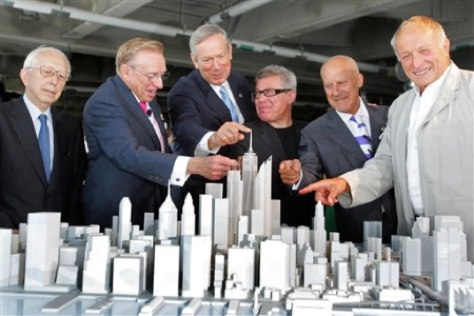 larry silverstein and friends at the world trade center