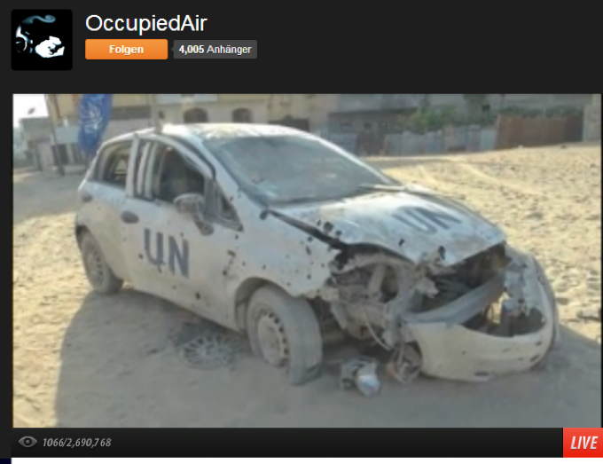 116_Screengrab_of_UN_car_targeted_today_in_Gaza