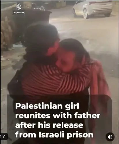 srsh Palestinian girl reunites with her father